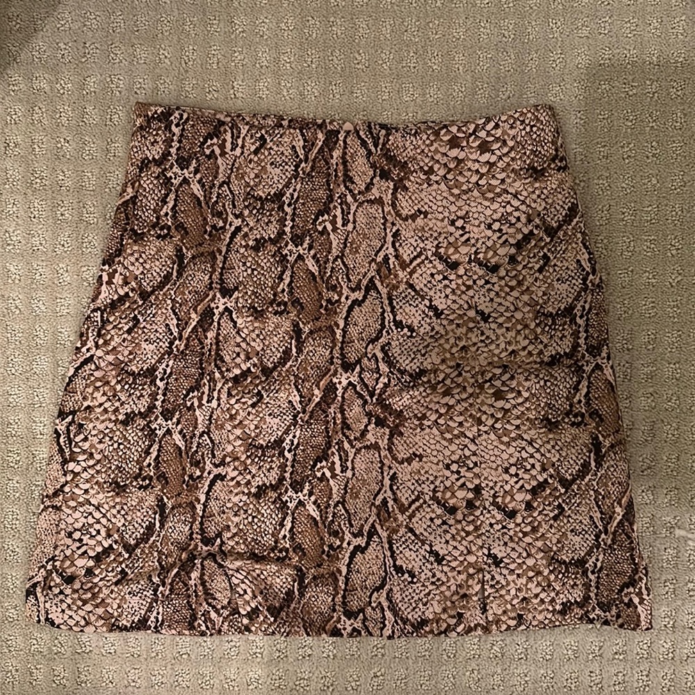 Reformation Mini Skirt Snake Print Size XS